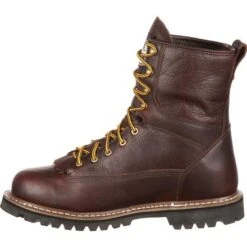 Georgia Boot: Men's G101 Brown 8" Waterproof Work Boots -Men's Work Boots Store g101 5 large
