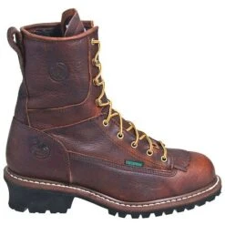 Georgia Boots: Men's Brown G7313 Waterproof EH Steel Toe Logger Boots -Men's Work Boots Store g7313st georgiao 01