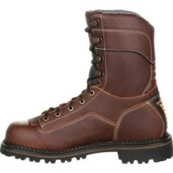 Georgia Boots: Men's Brown GB00238 Composite Toe Waterproof AMP Logger Low Heel Boots -Men's Work Boots Store gb00238 5 large