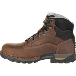 Georgia Boots: Men's GB00312 Brown EH Plain Toe Eagle One Waterproof Boots -Men's Work Boots Store gb00312 5 large