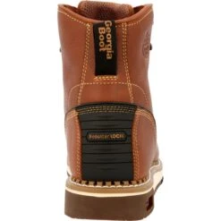 Georgia Boots: Men's GB00489 Brown Plain Toe AMP LT Wedge Moc Toe EH 6" Work Boot -Men's Work Boots Store gb00489 back