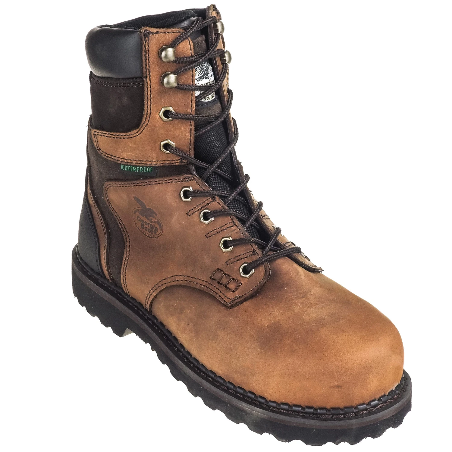 Georgia Boots: Waterproof General Toe Men's G9134 Dark Brown Brookville 8-Inch Leather Work Boots 5 Georgia Boots: Waterproof General Toe Men's G9134 Dark Brown Brookville 8-Inch Leather Work Boots - Image 3