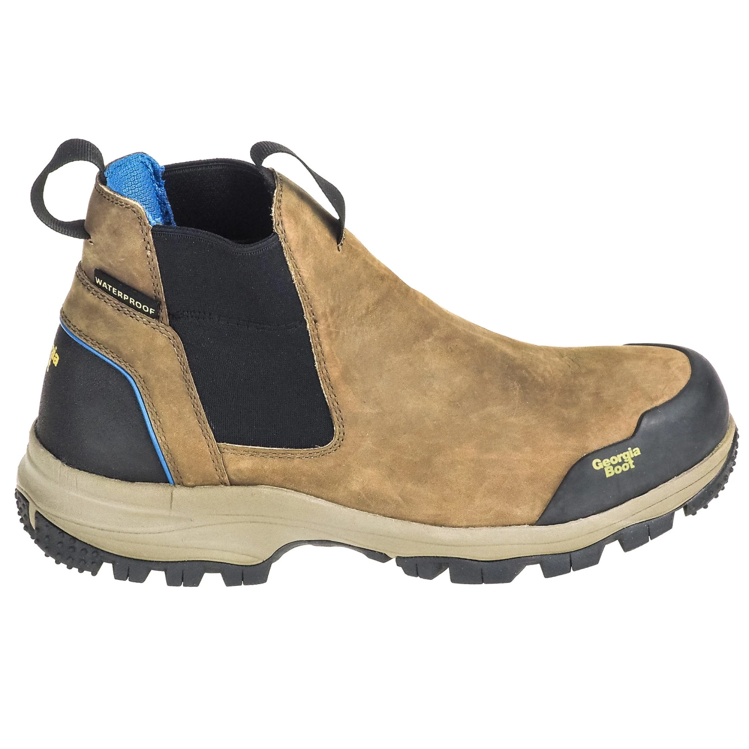 Georgia Boots: Waterproof Non-Metallic Men's GB00106 Brown Blue Collar Chelsea Romeo Boots 6 Georgia Boots: Waterproof Non-Metallic Men's GB00106 Brown Blue Collar Chelsea Romeo Boots - Image 4