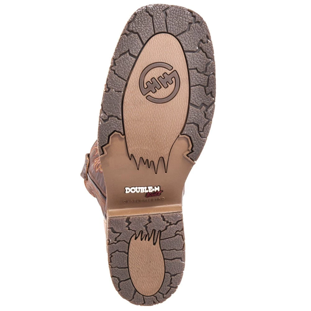 Double H Boots: Men's DH3567 Brown USA-Made Square Steel Toe EH Work Boots 8 Double H Boots: Men's DH3567 Brown USA-Made Square Steel Toe EH Work Boots - Image 6