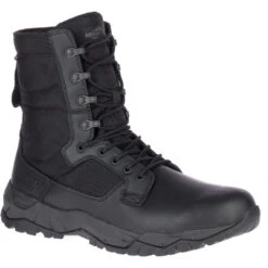 Merrell Boots: Unisex J099351 Black MQC Patrol Waterproof Tactical Work Boot -Men's Work Boots Store j099351