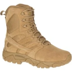 Merrell Boots: Unisex J099355 Tan Moab 2 Defense Slip Resistant Tactical Work Boot -Men's Work Boots Store j099355