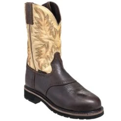 Justin Boots: Men's SE4661 Brown Stampede Steel Toe Cowboy Boots 11 Justin Boots: Men's SE4661 Brown Stampede Steel Toe Cowboy Boots -Men's Work Boots Store justin wk4661 p 01