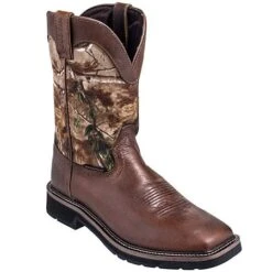 Justin Boots: Men's SE4676 RealTree Square Toe Cowboy Boots -Men's Work Boots Store justin wk4676 p 01