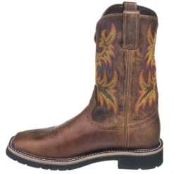 Justin Boots: Men's SE4681 Brown Square Toe Stampede Boots -Men's Work Boots Store justin wk4681 080 i 01