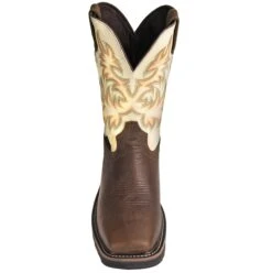 Justin Boots: Men's SE4684 Steel Toe EH White Cowhide 11-Inch Cowboy Work Boots -Men's Work Boots Store justin wk4684 f 01