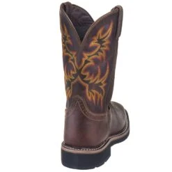 Justin Boots: Men's SE4689 Brown Waterproof Stampede Boots -Men's Work Boots Store justin wk4689 080 b 01