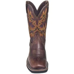 Justin Boots: Men's SE4689 Brown Waterproof Stampede Boots -Men's Work Boots Store justin wk4689 080 f 01
