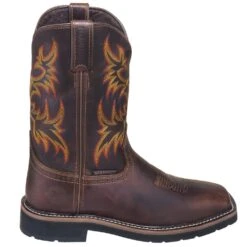 Justin Boots: Men's SE4689 Brown Waterproof Stampede Boots -Men's Work Boots Store justin wk4689 080 o 01