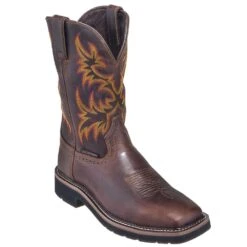 Justin Boots: Men's SE4689 Brown Waterproof Stampede Boots -Men's Work Boots Store justin wk4689 080 p 01