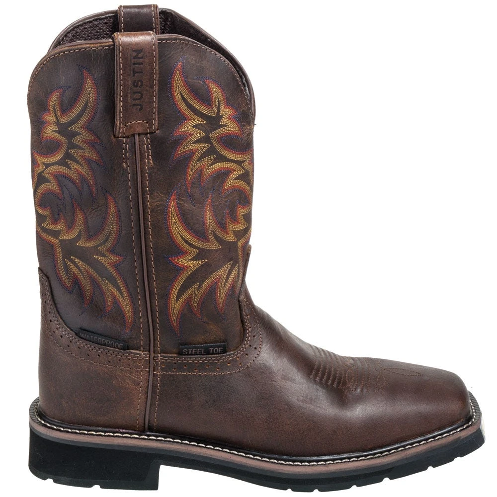 Justin Boots: Men's Steel Toe SE4690 Waterproof Stampede Work Boots 6 Justin Boots: Men's Steel Toe SE4690 Waterproof Stampede Work Boots - Image 4