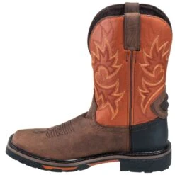 Justin Boots: Men's SE4944 Two Tone Leather EH Cowboy Work Boots -Men's Work Boots Store justin wk4944 090 i 01