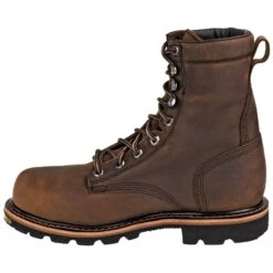 Justin Boots: Men's WK630 Brown Waterproof Composite Toe Met Guard Boots -Men's Work Boots Store justin wk630 i 01 1