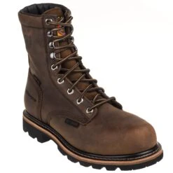Justin Boots: Men's WK630 Brown Waterproof Composite Toe Met Guard Boots -Men's Work Boots Store justin wk630 p 01 1
