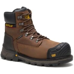 Caterpillar Boots: Men's P90991 Dark Brown 6" Waterproof Composite Toe Boots -Men's Work Boots Store p90991 1 1