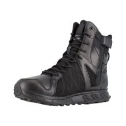 Reebok Boots: Men's RB3455 Black Soft Toe 8" Trailgrip Tactical Waterproof Insulated Side Zipper Work Boot -Men's Work Boots Store rb3455 03edit