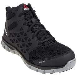 Reebok Shoes: Men's ESD Sublite Cushion RB4141 Black Alloy Toe Mid Shoes -Men's Work Boots Store rb4141 1 1