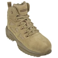 Reebok Boots: Men's Tan RB8694 Rapid Response EH Composite Toe Military Boots -Men's Work Boots Store rb8694 1