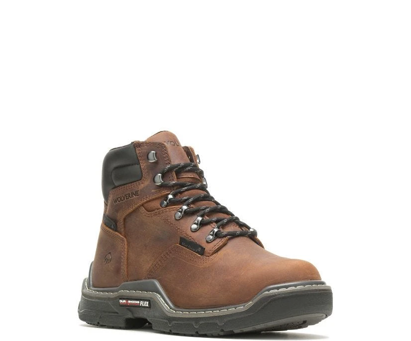 Wolverine Boots: Men's W211165 Brown Composite Toe 6" Raider Waterproof Met-Guard Work Boot 3 Wolverine Boots: Men's W211165 Brown Composite Toe 6" Raider Waterproof Met-Guard Work Boot