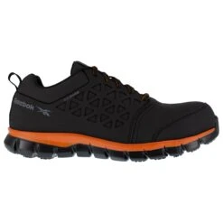 Reebok Shoes: Men's RB4050 Black Orange Sublite Cushion Composite Toe Slip Resistant Athletic Shoe -Men's Work Boots Store reebok rb4050 sublite cushion work 01 1