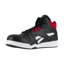 Reebok Shoes: Men's RB4132 Black/Red Composite Toe EH Slip Resistant High Top Work Sneaker -Men's Work Boots Store reebok rb4132 bb4500 work 03