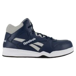 Reebok Shoes: Men's RB4133 Navy/Grey Composite Toe Slip Resistant High Top Sneaker -Men's Work Boots Store reebok rb4133 bb4500 01