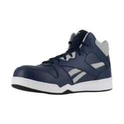 Reebok Shoes: Men's RB4133 Navy/Grey Composite Toe Slip Resistant High Top Sneaker -Men's Work Boots Store reebok rb4133 bb4500 03