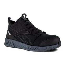 Reebok Shoes: Men's RB4302 Black Grey Fusion Formidable Mid Composite Toe ESD Slip Resistant Athletic Shoe -Men's Work Boots Store reebok rb4302 fusion formidable work 02