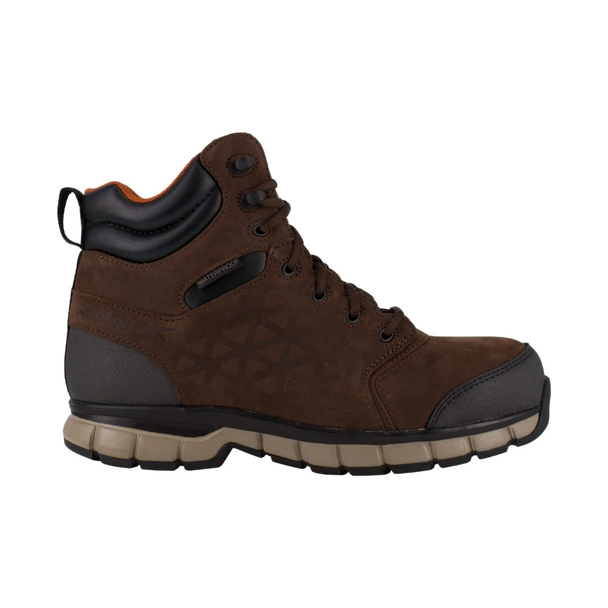 Reebok Boot: Men's RB4606 Brown Sublite Cushion EH Composite Toe Slip Resistant Waterproof Work Boot 4 Reebok Boot: Men's RB4606 Brown Sublite Cushion EH Composite Toe Slip Resistant Waterproof Work Boot - Image 2