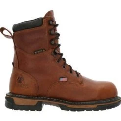 Rocky Boots: Men's RKK0363 Brown Ironclad 8 Inch USA Made Steel Toe Waterproof Work Boot 9 Rocky Boots: Men's RKK0363 Brown Ironclad 8 Inch USA Made Steel Toe Waterproof Work Boot -Men's Work Boots Store rkk0363 8 large