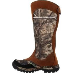 Rocky Boots: Men's RKS0617 Camo Brown Soft Toe Lynx 16" Waterproof Snake Pull On Boot -Men's Work Boots Store rks0617 instep profile