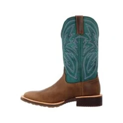 Rocky Boots: Men's RKW0406 Teal Soft Toe 12" Tall Oaks Western Pull On Boot 11 Rocky Boots: Men's RKW0406 Teal Soft Toe 12" Tall Oaks Western Pull On Boot -Men's Work Boots Store rkw0406 4edit
