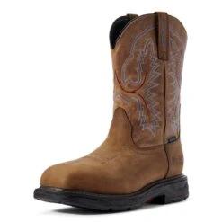 Ariat Boots: Men's 10031474 Distressed Brown WorkHog XT Waterproof Work Boot -Men's Work Boots Store s20 mns work couto 10031474 3 4 front
