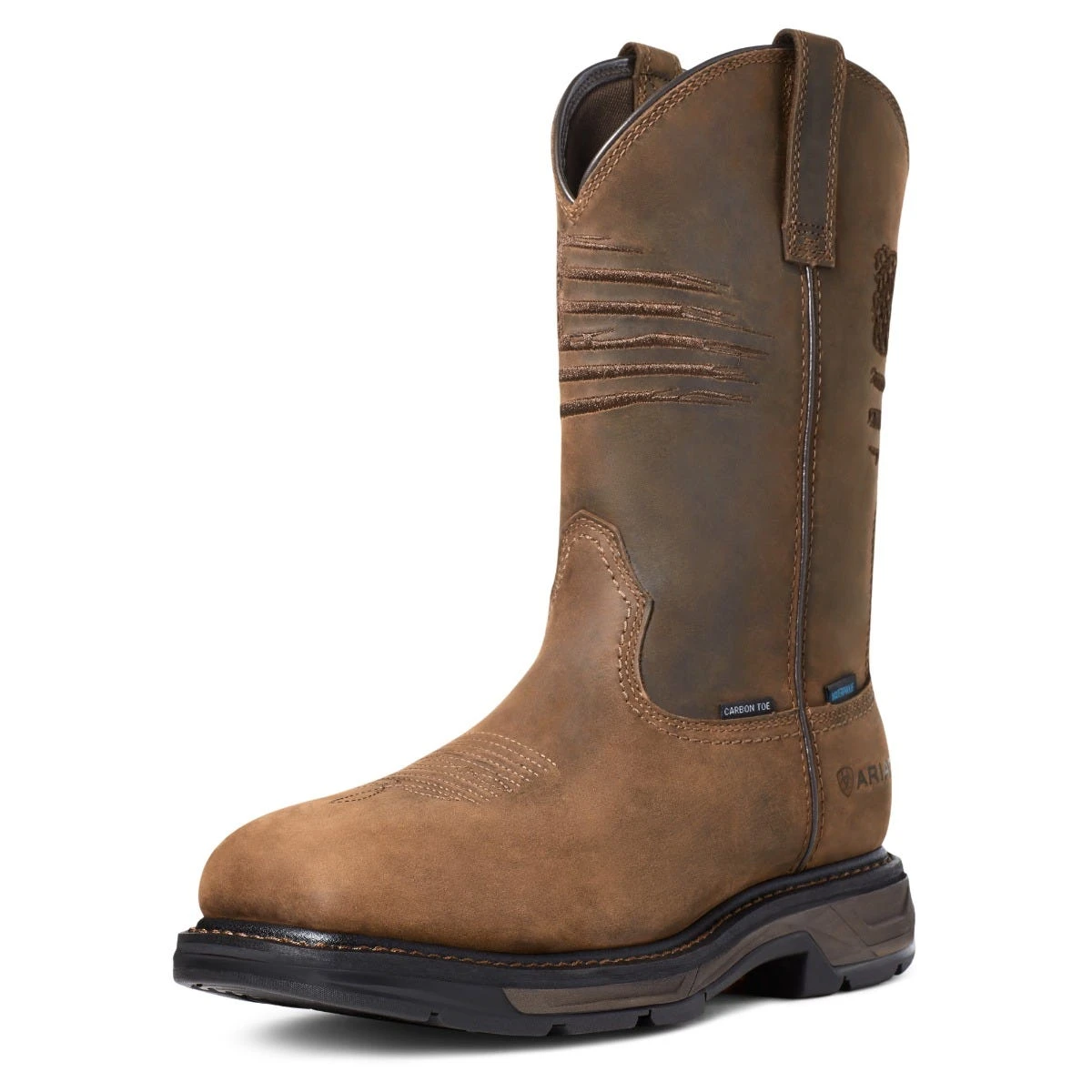 Ariat Boots: Men's 10036002 Brown Carbon Toe WorkHog XT Patriot Waterproof Work Boot 5 Ariat Boots: Men's 10036002 Brown Carbon Toe WorkHog XT Patriot Waterproof Work Boot - Image 3