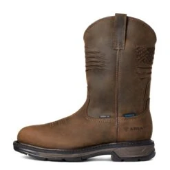 Ariat Boots: Men's 10036002 Brown Carbon Toe WorkHog XT Patriot Waterproof Work Boot 10 Ariat Boots: Men's 10036002 Brown Carbon Toe WorkHog XT Patriot Waterproof Work Boot -Men's Work Boots Store s21 mns work 10036002 side