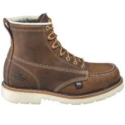 Thorogood Boots: Men's 804-4375 Brown 6-Inch USA-Made Moc EH Steel Toe Work Boots -Men's Work Boots Store thorogood 804 4375 o 01