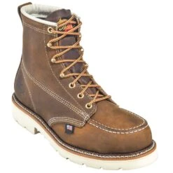 Thorogood Boots: Men's 804-4375 Brown 6-Inch USA-Made Moc EH Steel Toe Work Boots -Men's Work Boots Store thorogood 804 4375 p 01