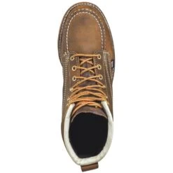 Thorogood Boots: Men's 804-4375 Brown 6-Inch USA-Made Moc EH Steel Toe Work Boots -Men's Work Boots Store thorogood 804 4375 t 01