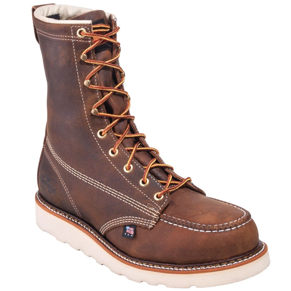 Thorogood Boots: Men's 804-4478 USA-Made Brown EH Steel Toe Work Boots 3 Thorogood Boots: Men's 804-4478 USA-Made Brown EH Steel Toe Work Boots