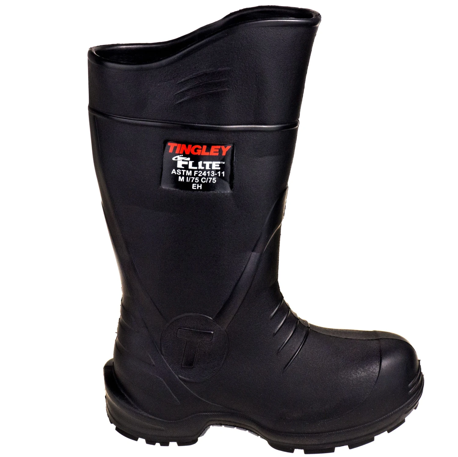 Tingley Boots: Flite Insulated Cleated Non-Metallic Waterproof 27251 Men's Black EH Composite Toe Rubber Boots 6 Tingley Boots: Flite Insulated Cleated Non-Metallic Waterproof 27251 Men's Black EH Composite Toe Rubber Boots - Image 4