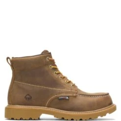 Wolverine Boots: Men's W221049 Tan Steel Toe Floorhand Moc Toe Waterproof Work Boot -Men's Work Boots Store w221049 1