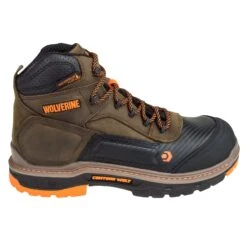 Wolverine Boots: Overpass CarbonMAX EH Men's W10717 Brown Mid Work Boots -Men's Work Boots Store wolverine w10717 o 01
