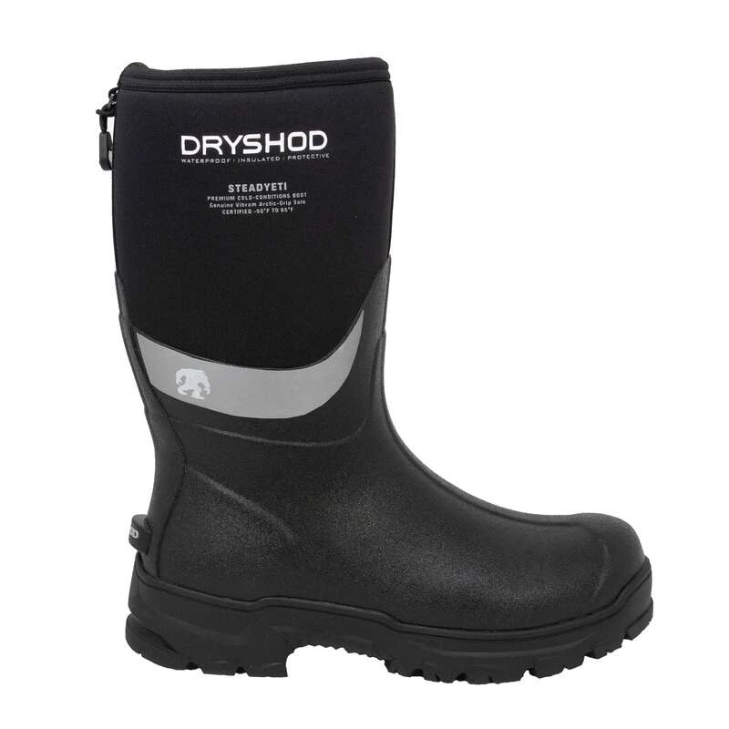 DryShod Boots: Men's SYT-MM-BK Black Mid SteadYeti Vibram Artic Grip Extreme Winter Boot 3 DryShod Boots: Men's SYT-MM-BK Black Mid SteadYeti Vibram Artic Grip Extreme Winter Boot